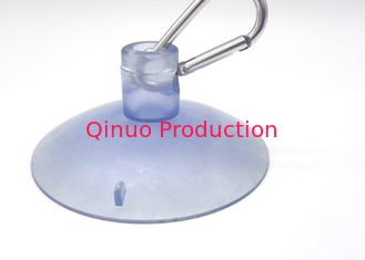 85 mm clear color  hole design with metal carabiner clip PVC plastic  suction cup
