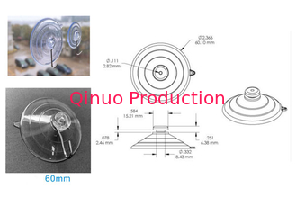 Clear large high duty reusable 60 mm PVC mushroom head replacement plastic suction cup