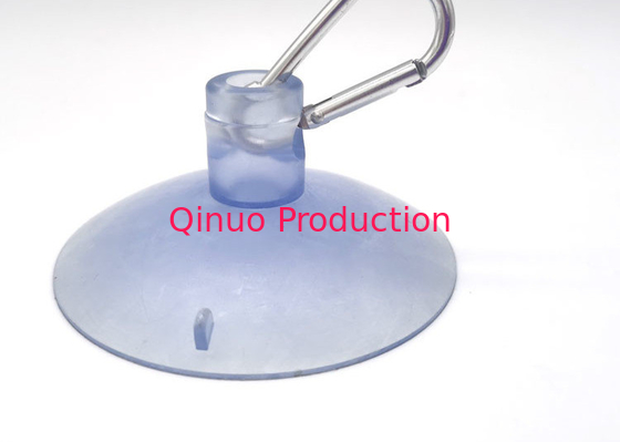 85 mm clear color  hole design with metal carabiner clip PVC plastic  suction cup