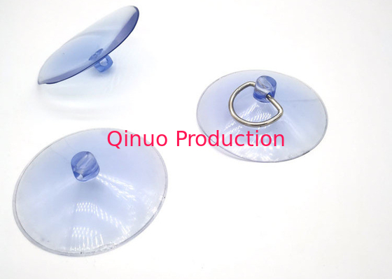 80 mm clear color with hole shape with D metal ring PVC plastic  suction cup