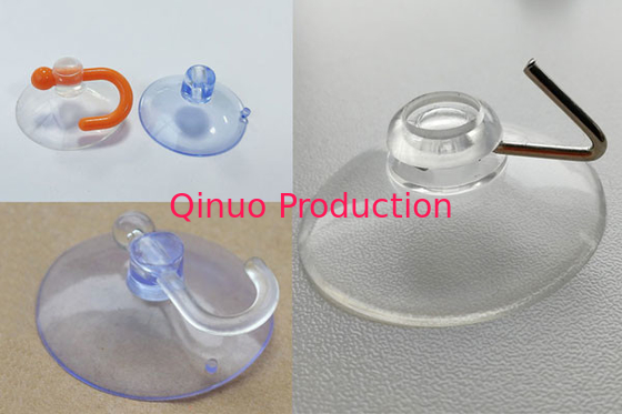 Factory price 30,40, 50,55mm PVC with metal hooks options plastic suction cup