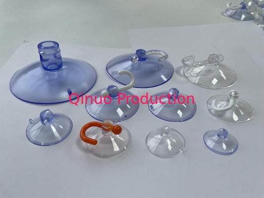 Custom Pvc Silicone Suction Cup , Vacuum Glass Suction Cup With Screw And Hooks