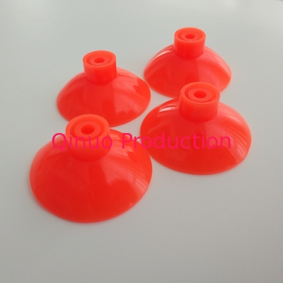 Red 35mm Heavy Duty Suction Pads , Customized Threaded Suction Cup