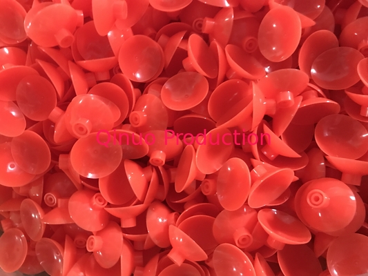 Red 35mm Heavy Duty Suction Pads , Customized Threaded Suction Cup