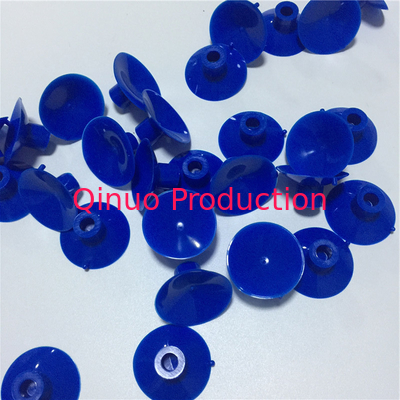 Customized Vacuum Suction Cups , Blue 30mm Diameter Vertical Hole Suction Cups