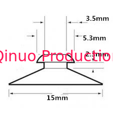Clear 15mm Small Suction Cups For Glass Table Mushroom Head