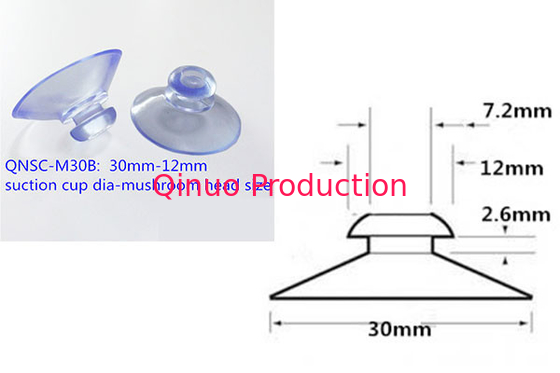 30 mm B# PVC mushroom head for toys as a hanger plastic suction cup