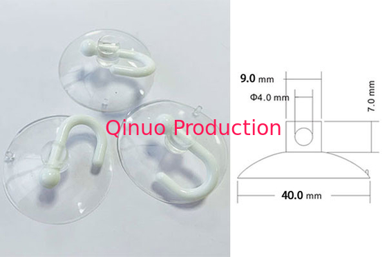 40 mm PVC with plastic hook hanger on glass plastic suction cup