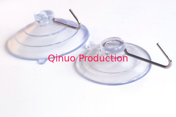 Clear large high duty reuseable 45, 60 mm with metal hooks PVC plastic suction cup