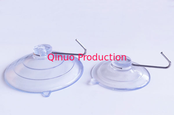 Clear large high duty reuseable 45, 60 mm with metal hooks PVC plastic suction cup