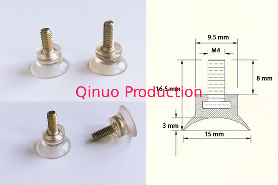 QNSC-S15/4 M4 metal screw 15 mm diameter PVC plastic suction cup with screw /nut