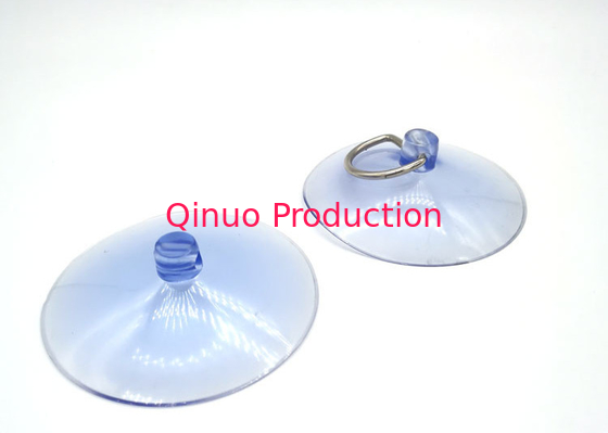 80 mm clear color with hole shape with D metal ring PVC plastic  suction cup