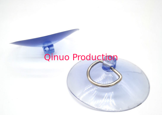 80 mm clear color with hole shape with D metal ring PVC plastic  suction cup