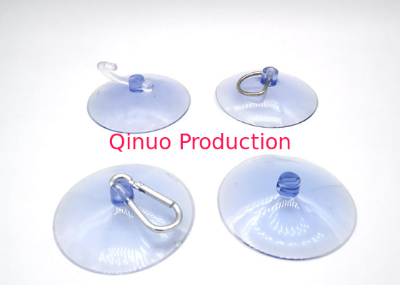 85 mm clear color  hole design with metal carabiner clip PVC plastic  suction cup